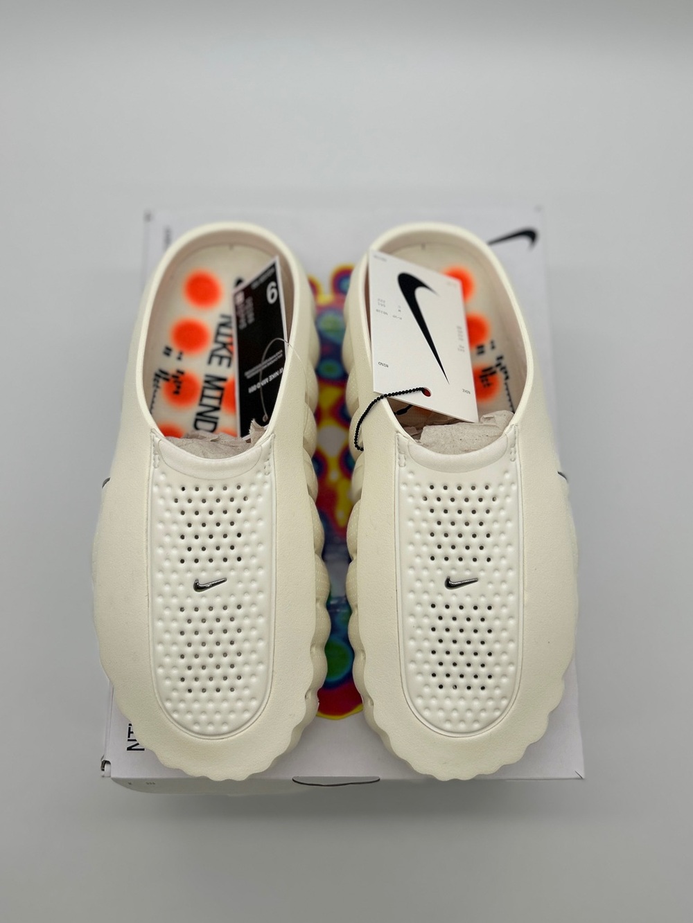 Nike Mind 001 Pregame Mules Slides - Sail Light Bone Cream - Picture 6 of 17